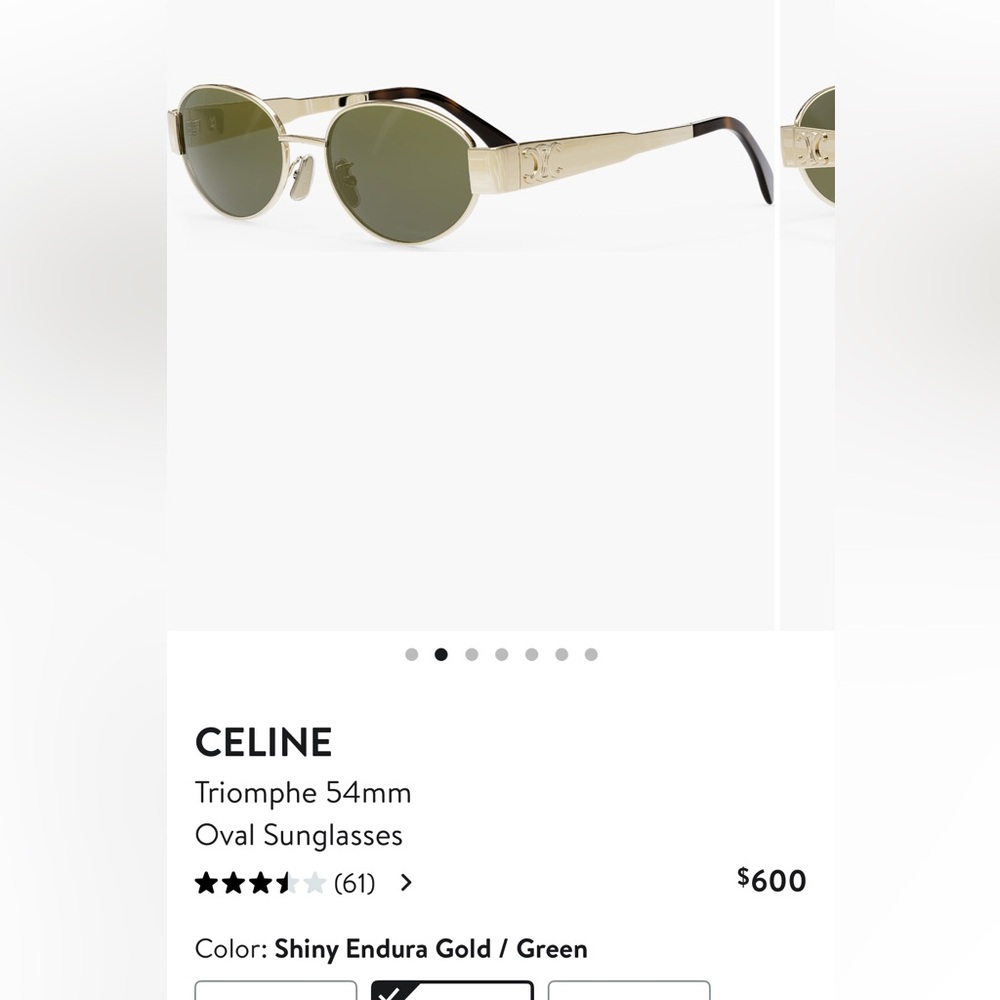 Celine gold sunglasses